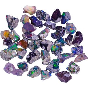 GEMKORA <b>Raw</b> Black Opal Gemstone 25 Carats Natural Rough <b>Crystals</b> Irregular Shape for Jewelry Making - Product Image 1