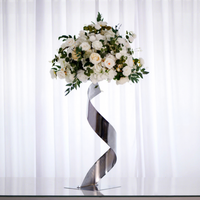 Support à fleurs en spirale en métal doré/noir/blanc, centre de table de mariage, présentoir floral pour décoration de fête