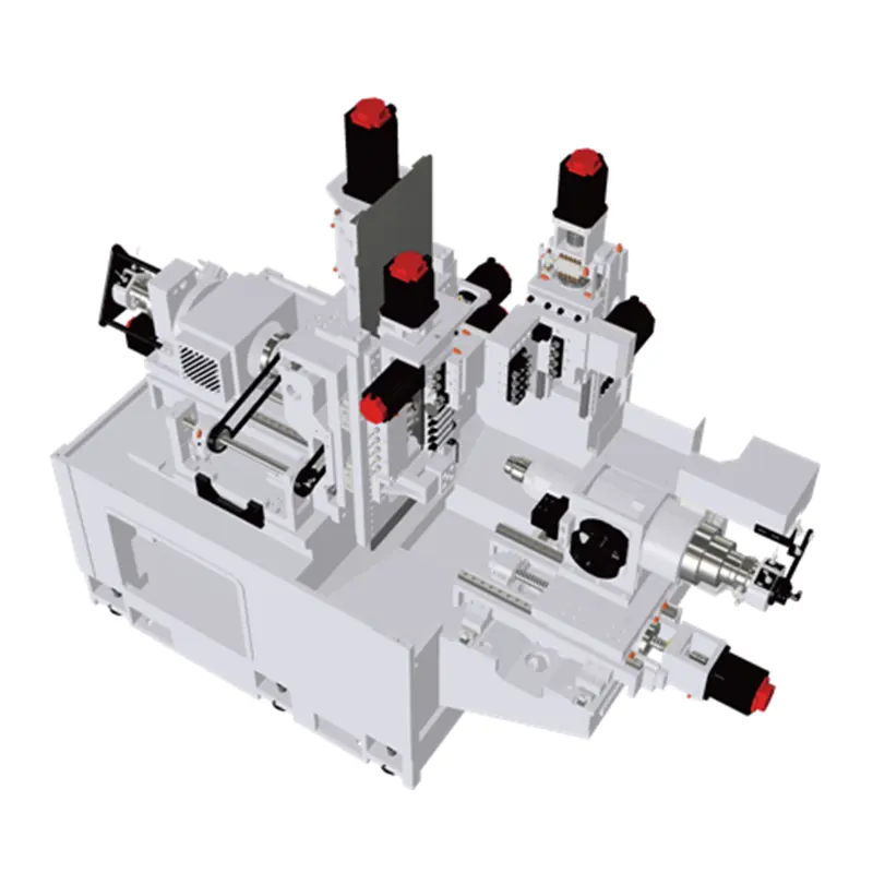 เครื่องกลึงโลหะ Cnc อัตโนมัติแบบสวิสสำหรับโลหะ JSL-26ABY ตลับลูกปืนแบบมุมแม่นยำสูงพิเศษ