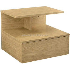 <span class=keywords><strong>Comodino</strong></span> galleggiante in legno moderno durevole all'ingrosso con cassetto appartamento camera da letto a parete mensola di stoccaggio - Product Image 1