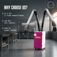 Nouvel extracteur de fumée de soudage mobile avec bras d'aspiration flexible, purificateur de fumée à 99,9%, garantie 1 an pour l'atelier de fabrication métallique