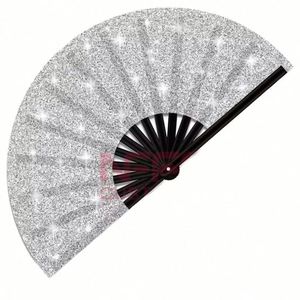 Grand éventail chinois traditionnel en bambou de 13 pouces, sculpté avec des motifs d'anges, art populaire, pour musique de rave, thèmes classiques du Nouvel An et de l'amour, pour la maison - Product Image 3