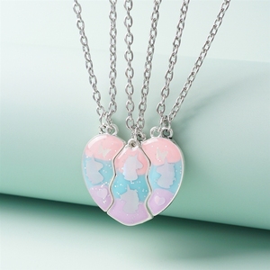 Collar de atracción magnética para buenos amigos, <span class=keywords><strong>amor</strong></span> infantil para tres personas, el mejor para estudiantes, unicornio, joyería de aleación con lentejuelas de estrella - Product Image 2