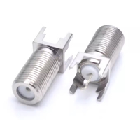 Conector Coaxial RF Hembra Tipo F de 4 Pines, Adaptador de Latón para Equipo de Comunicación de Decodificador CATV