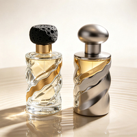 Flacon de parfum en verre rose clair 50ml 100ml avec bouchon et pompe vaporisateur, emballage cosmétique personnalisé, nouveau design pour femme.