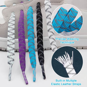 Wegoodzf Tùy Chỉnh Chất Lượng Cao Phản Quang Đàn Hồi Thể Thao Phẳng Dây Giày Sáng Polyester Sáng Phụ Kiện Cho Giày Đôi - Product Image 2