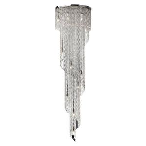 Lampadario a spirale in acciaio inossidabile di lusso, lungo, in cristallo, per scale, con personalità rotante, decorativo per villa e sala da pranzo - Product Image 5