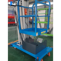 Élévateur vertical télescopique en alliage d'aluminium pour une personne, 6m, 7m, 8m, 9m, 10m, 11.2m, pour nettoyage de vitres