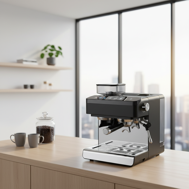 Commercial-Grade 58mm Semi-Automatic Espresso Machine 20 Bars High Pressure + Digital Control 1350W 2.8L Water Tank 2-Cup
