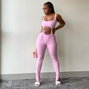 Nuevo estilo Sexy Fitness <span class=keywords><strong>de</strong></span> encaje hueco <span class=keywords><strong>de</strong></span> verano una pieza <span class=keywords><strong>mono</strong></span> Vetement Femme Sexy sin mangas deportes <span class=keywords><strong>mono</strong></span> - Product Image 3