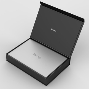Écouteurs de luxe personnalisés noirs Usb exquis boîte en papier rigide emballage de chargeur d'ordinateur portable produit numérique boîte-cadeau d'affaires simple - Product Image 3