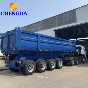 Heavy Duty Nuevo o usado 4 ejes 45m3 Tractor Volquete hidráulico Remolque Grapple Roll Off Dump Semi Trailers Kit - Product Image 1