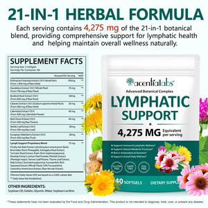 Acentiallabs 240 Gélules Souples pour le Drainage du Système Lymphatique – Compléments de Soutien Lymphatique avec Pissenlit et Bardane - Product Image 3