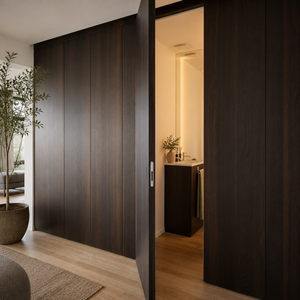 Puerta Oculta Personalizada con Revestimiento <span class=keywords><strong>de</strong></span> Madera, Puerta Secreta Tipo Librería para Dormitorio, Armario, Oficina en Casa, Villa, Decoración Interior Moderna - Product Image 3