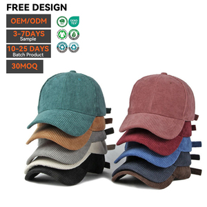 Gorra de Béisbol de Pana de 6 Paneles con Logotipo Bordado Personalizado, Ajustable, de Algodón de Alta Calidad, con Diseño Impreso, para Hombre, Invierno - Product Image 1