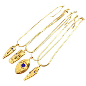 Moyamiya <span class=keywords><strong>2026</strong></span>新款不锈钢金色复古面刀片吊坠项链欧美轻奢小众设计首饰 - Product Image 5