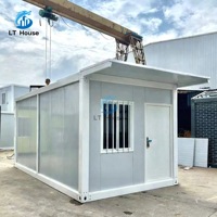 Maison conteneur préfabriquée modulaire de 20 pieds et 40 pieds avec panneau en laine de roche PU, bureau mobile personnalisé, campement, hébergement du personnel