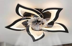 สินค้ามาใหม่<span class=keywords><strong>พัดลม</strong></span>ติดเพดาน LED ดีไซน์ดอกบัวทันสมัยควบคุมด้วยรีโมตไฟ AC ในห้องนั่งเล่นโคมไฟพัดลมติดเพดานระบายความร้อนด้วยอากาศ - Product Image 5