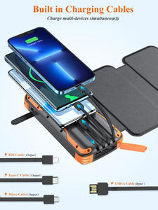 2025 productos más vendidos 4 paneles de células solares de gran capacidad 20000mAh portátil a prueba de agua para <span class=keywords><strong>Iphone</strong></span> cargador Solar Powerbank - Product Image 6