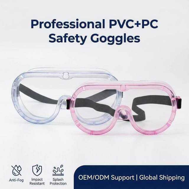 Bulk Wholesale EN166 PVC+PC Safety Goggles Anti-scratch Indirect Ventilation Eye Protection for Construction and Laboratory