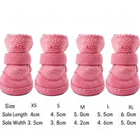 Bottes d'hiver doublées de polaire pour chien avec semelle antidérapante, chaussures de neige chaudes en coton pour petits chiens Teddy Bichon