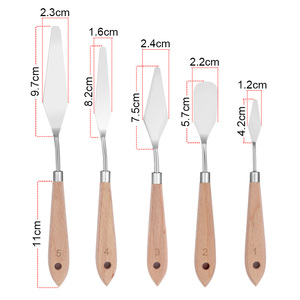 ชุดมีดปาดสีสแตนเลส FOSKA 5 ชิ้น สำหรับ<span class=keywords><strong>งาน</strong></span>เพ้นท์อะคริลิ<span class=keywords><strong>ค</strong></span>และสีน้ำมัน พร้อ<span class=keywords><strong>ม</strong></span>ด้ามไม้ สำหรับศิลปิน - Product Image 2