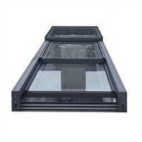 Haute étanchéité étanche en alliage d'aluminium Vertical électrique automatique coulissant rétractable fenêtre de toit en verre lucarne pour escaliers