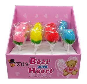 Sucette en forme de rose pour la Saint-<span class=keywords><strong>Valentin</strong></span> Mélange de bonbons durs Couleur <span class=keywords><strong>Confiserie</strong></span> douce et dure Sucette rose - Product Image 3