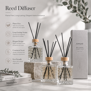 AIKUN High Quality Custom Design Aromatherapy Collection Manufacturer Glass <b>Reed</b> <b>Diffuser</b> Set <b>for</b> Home Fragrance - Product Image 2