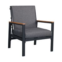 Ensemble de canapés de jardin modernes et durables J&M pour l'extérieur, toutes saisons, avec repose-pieds, imperméable et ignifuge, idéal pour hôtels, parcs, entrepôts et salons.