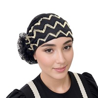 Chapeau bandeau de travail pour femme, toutes saisons, anti-poussière, anti-cheveux gris, respirant, séchage rapide, en fibre acrylique, dentelle zigzag, élastique
