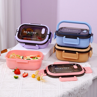 Meilleure vente boîte à lunch Bento en plastique école pour enfants 3/4 compartiments boîte à lunch portable 2 couches ensemble pour enfants pour l'école