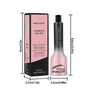 Factory Wholesale Custom Brow Gel Pen mit abgewinkelter Pinsel presse & Dip Wasserdichtes, langlebiges Augenbrauen-Make-up - Product Image 5