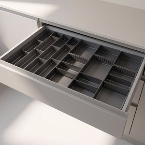 Modular aluminum <b>storage</b> box. Anthracite. For <b>crates</b>. Maximum width 150-750mm. Combinable in kits. Maximum depth 471mm. - Product Image 2