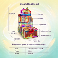 Machine de jeu d'arcade à monnayeur pour attraper les anneaux et les bouteilles, avec éclairage LED et système de rédemption de tickets, pour hôtels et centres commerciaux