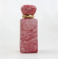 Flacon de parfum vide de luxe en verre coloré de 50 ml avec bouchon à vis et diffuseur à roseaux motif pierre pour femme