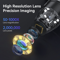 Nuevo Modelo Inskam 369 Microscopio Digital con Pantalla IPS de 4.3 Pulgadas y 1080P, Microscopio con Cámara de 50-1000x con Soporte