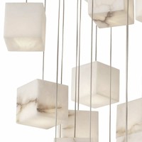 Luminaire suspendu rotatif en albâtre personnalisé pour escalier, salle à manger/salon, villa et loft - Design moderne et simple