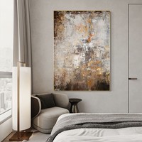 Peinture à l'huile sur toile de grande taille, style abstrait, peinte à la main, avec texture, avec cadre, pour usage intérieur, peinture à l'huile acrylique faite à la main
