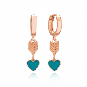 Pendientes colgantes con forma de flecha con diseño de corazón, joyería fina, joyería turca hecha a mano, venta al por mayor, joyería de plata de ley 925 - Product Image 2