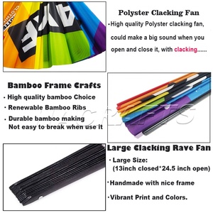<span class=keywords><strong>Abanico</strong></span> de Mano de Bambú con Efecto Brillante de 33 cm, <span class=keywords><strong>Abanico</strong></span> de <span class=keywords><strong>Taichi</strong></span> Brillante, <span class=keywords><strong>Abanico</strong></span> Plegable para Fiestas - Product Image 4