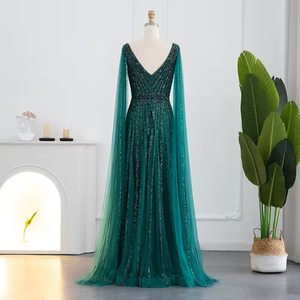 Per Jancember LSCZ100 principi a-line smerlato abito <span class=keywords><strong>da</strong></span> <span class=keywords><strong>sera</strong></span> in Organza a maniche lunghe con piume di paillettes - Product Image 3