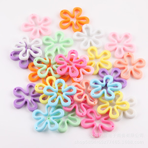 Acrylic Camellia Flower Shape Plated Jewelry Findings Middle Size Diy Accessories for Earrings Keychains Pendants Cartoon Style - Product Image 4