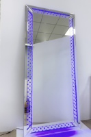 Miroir en diamant écrasé pleine longueur avec lumières LED, le plus chaud, miroir sur pied, meubles, décoration de la maison