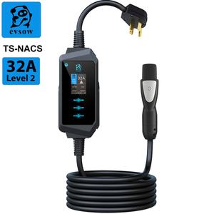 EVSOW Nuevo Cargador Portátil para Vehículos Eléctricos de 240V y 7kW con RFID NACS para Conectores, Garantía de 48 Meses para Uso Doméstico - Product Image 1