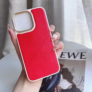 Funda de teléfono de cuero PU de color puro con protector galvanizado compatible con iPhone 11 12 13 14 15 16 Pro Max y para <span class=keywords><strong>Samsu</strong></span> - Product Image 4