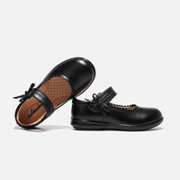 Nouvelles chaussures en cuir PU pour filles, chaussures MARY JANE de haute qualité, chaussures d'école classiques à nœud et lacets noirs pour enfants et étudiants