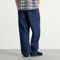 Jeans en denim ample et décontracté de style années 90 en coton lourd indigo foncé personnalisé pour hommes