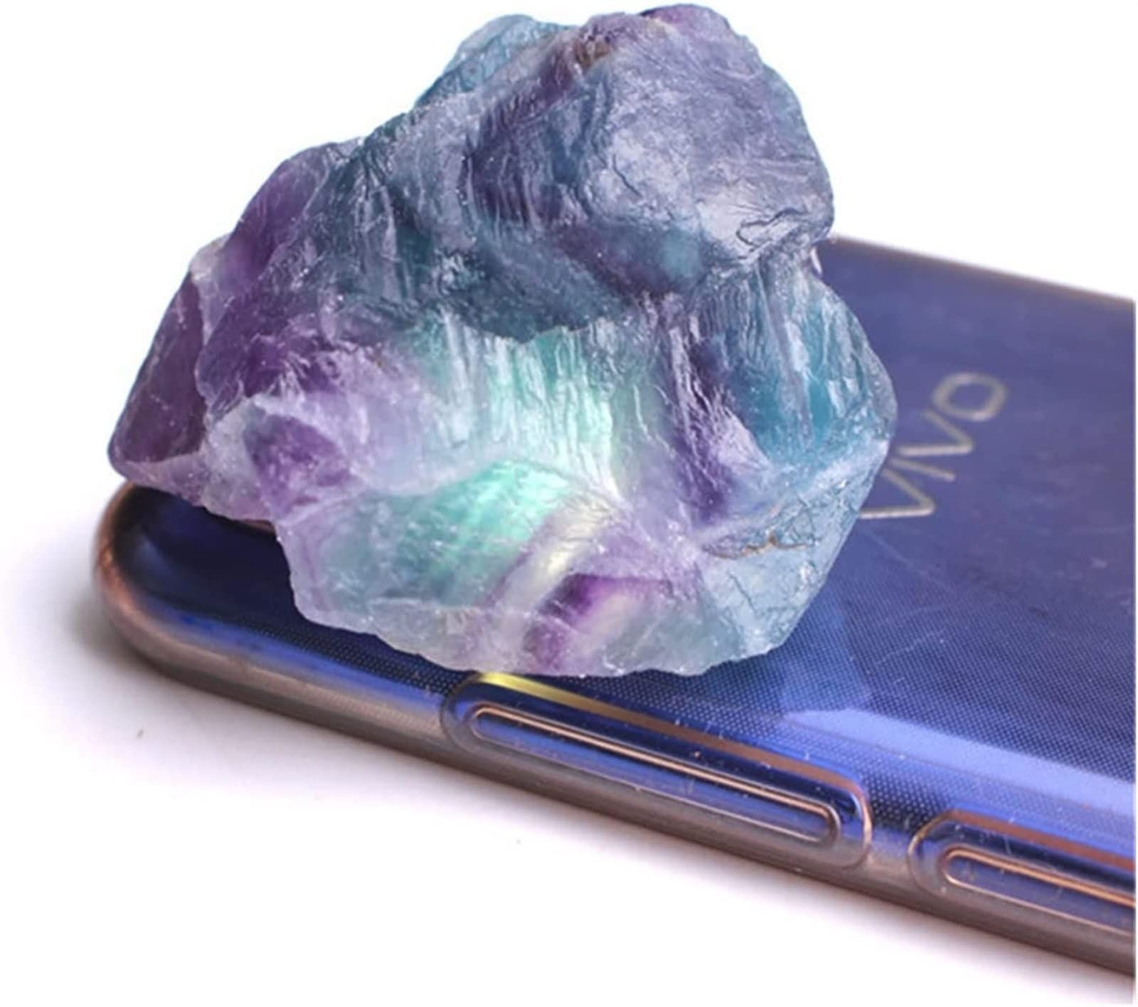 หินฟลูออไรต์สีรุ้งแบบดิบ