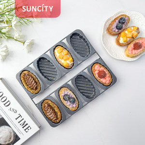 Suncity 8 Cavity Oval Egg Tart Mold Carbon Steel Baking Pastry Tool Non Toxic Oven Safe - Product Image 2